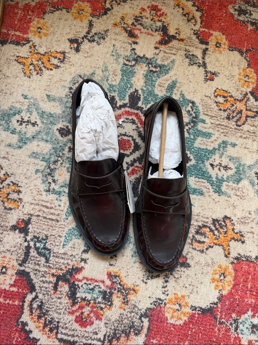 NWT Zara Women’s Classic Penny Loafers in Buegundy Size 42=11